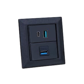 Espelho de Tomada Duplo Chanfrado 1 USB Dados 2Usb 9.0A Pr