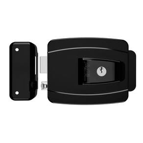 Fechadura AL100R 42mm com botão e chave 12V preta AGL
