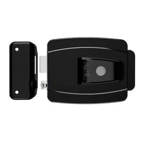 Fechadura AL100R 42mm com botão e chave tetra 12v preta AGL