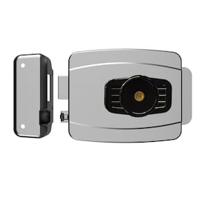 Fechadura AL100R 42mm sem botão 12v chave tetra cinza AGL