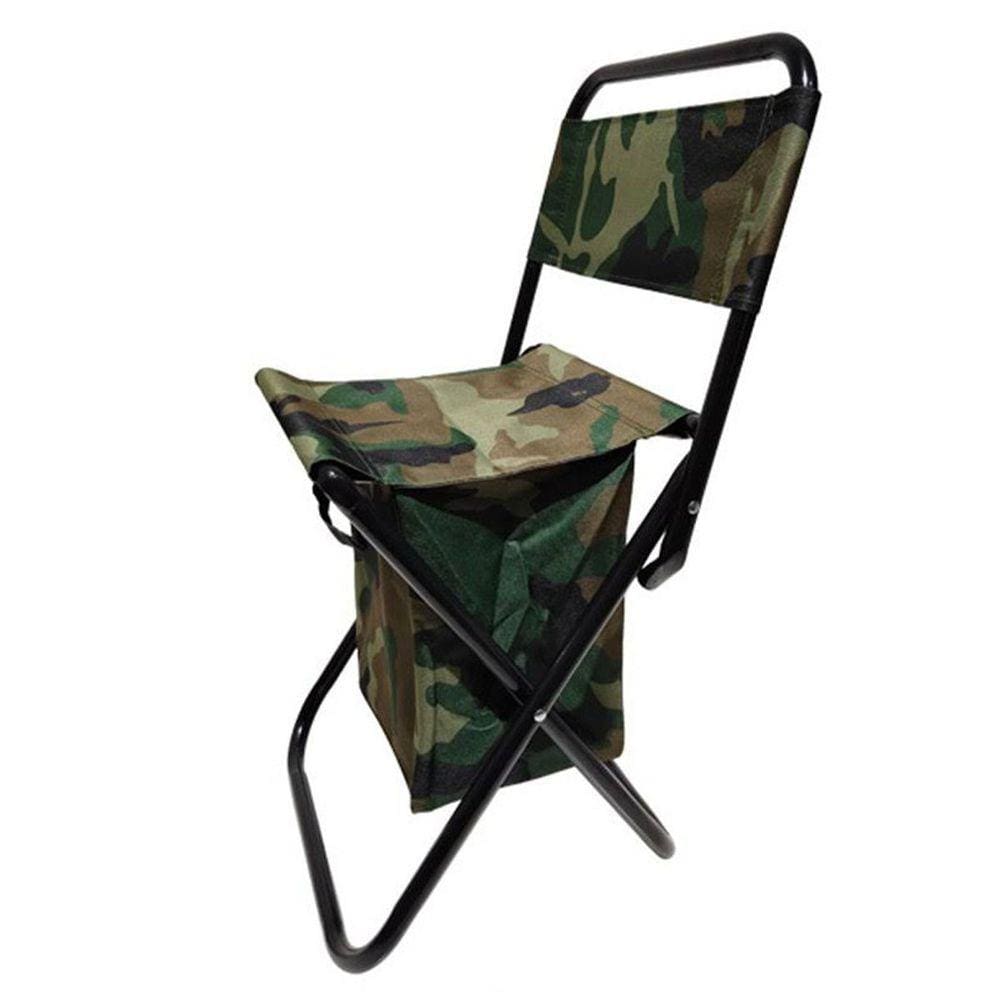 Cadeira Bolsa Portatil 2 em 1 Camuflada Pesca Acampamento Fila Camping Piquenique Praia Ar Livre Reforçada