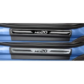 Jogo Soleira Premium Elegance Hyundai HB20 2012 2013 2014 2015 - ( Vinil + Resinada 4 Peças )