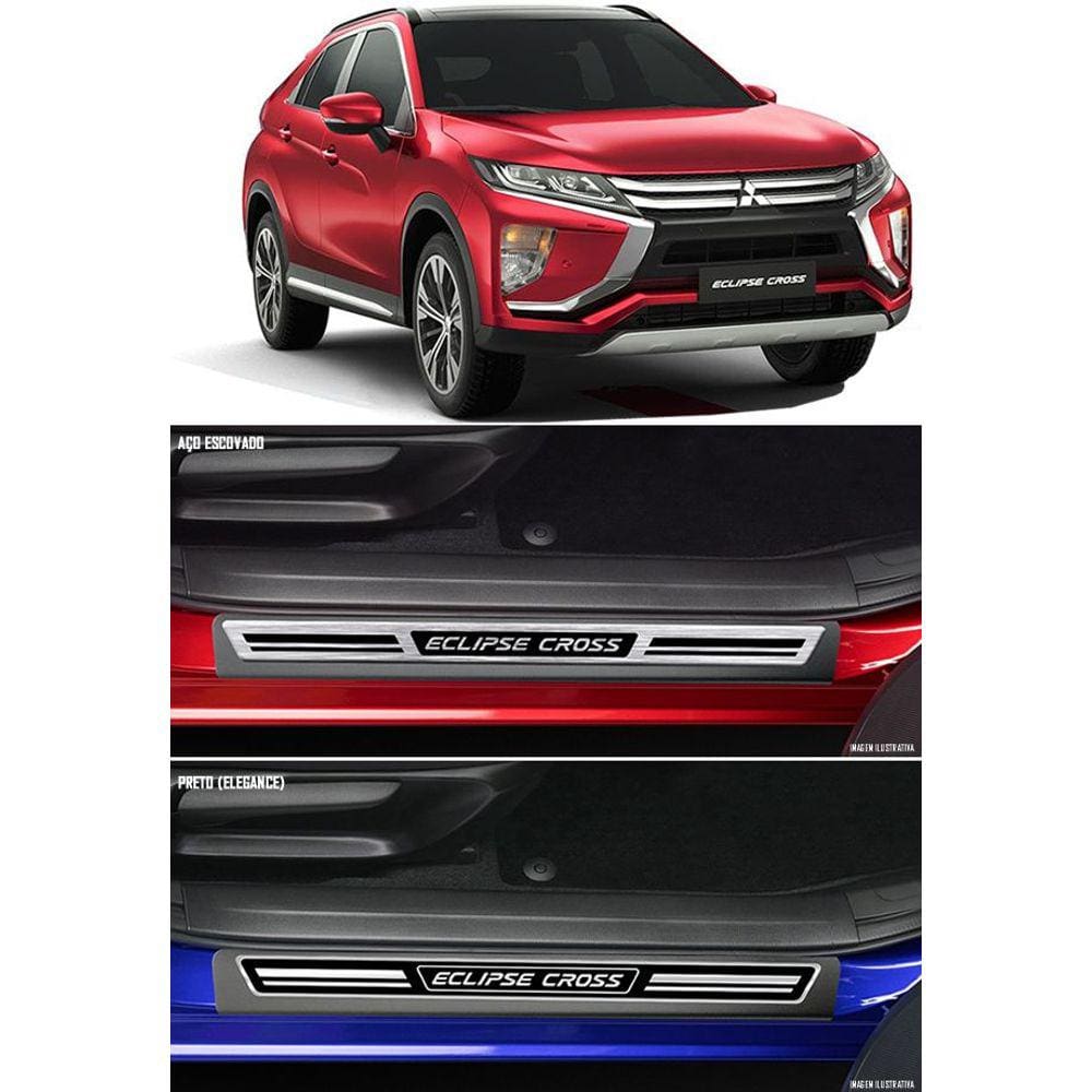 Jogo Soleira Premium Elegance Mitsubishi Eclipse Cross 2019 2020 - 4 Portas ( Vinil + Resinada 8 Peças )