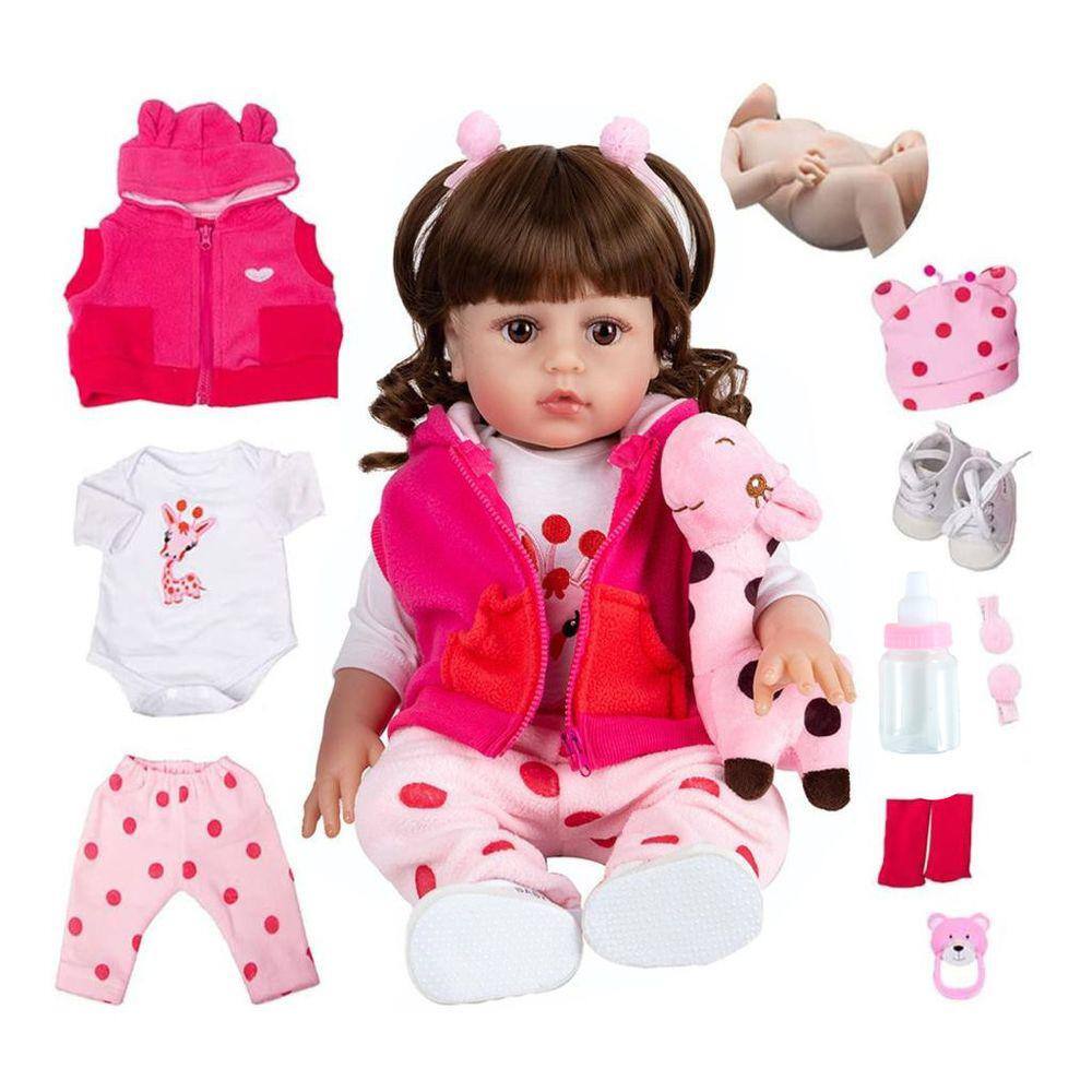 Brastoy bebe reborn menina100percent silicone pode dar banho crianca  presente original