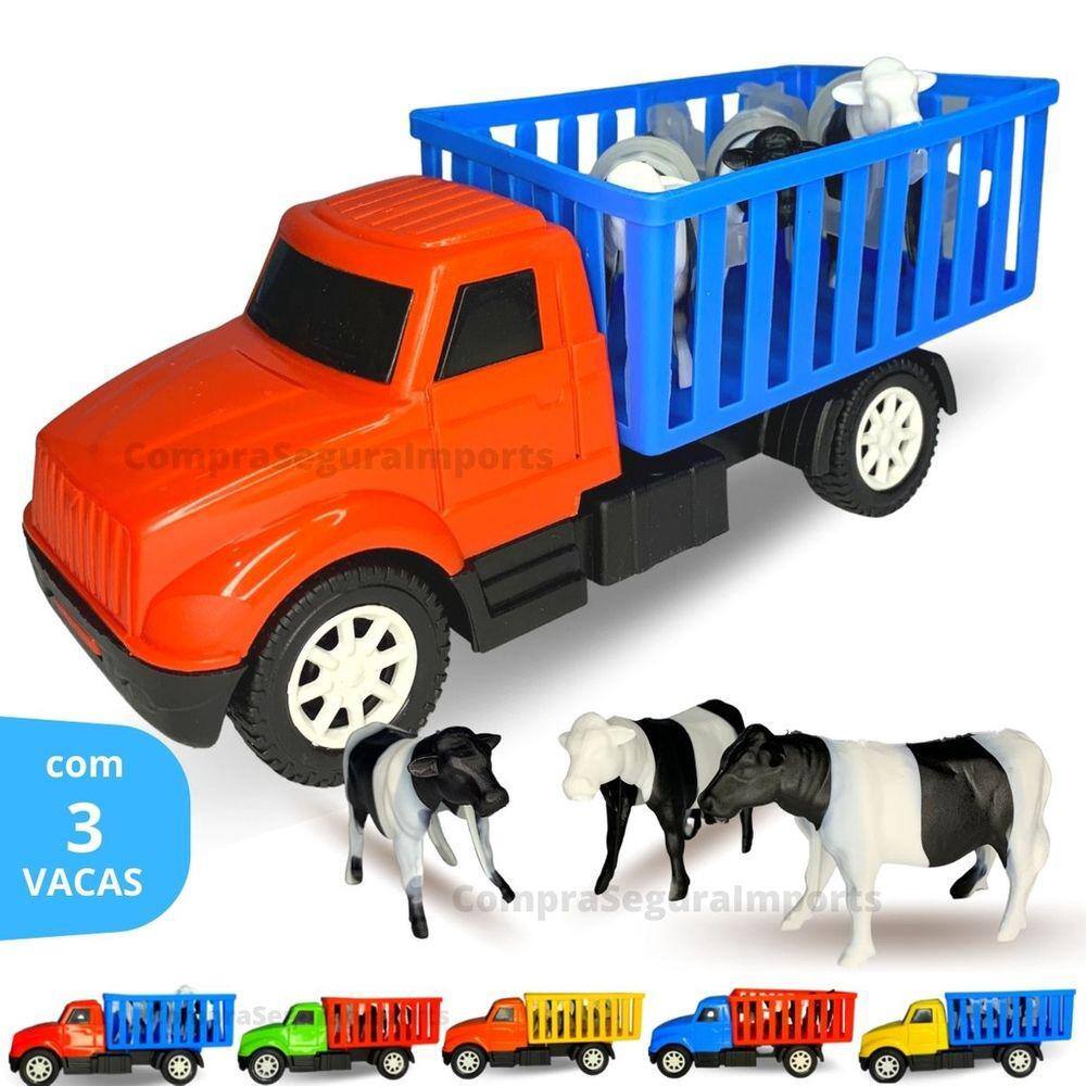 Caminhão de Brinquedo Boiadeiro Cowboy Truck com Animais