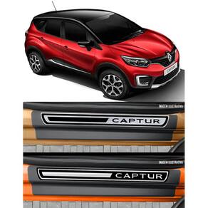 Jogo Soleira Premium Elegance Renault Captur 2017 em Diante - 4 Portas ( Vinil + Resinada 8 Peças )