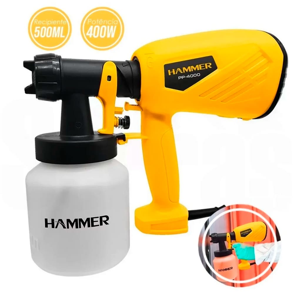 Pistola Pintura Pulverizadora Tinta Com Bico Tripla Ação