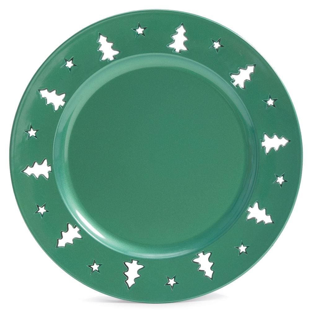 Sousplat C/Pinheiro E Estrela Verde 33cm C/1Un 1009693