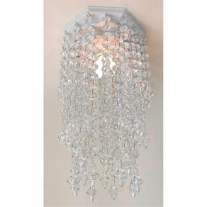Lustre Base Acrílico Branco 17cm Altura 27cm