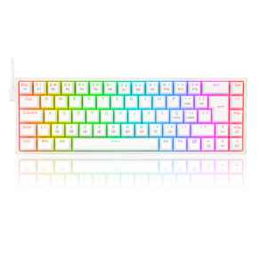 Teclado Mecânico Gamer Redragon Castor, RGB, Switch Marrom, ABNT2, Branco