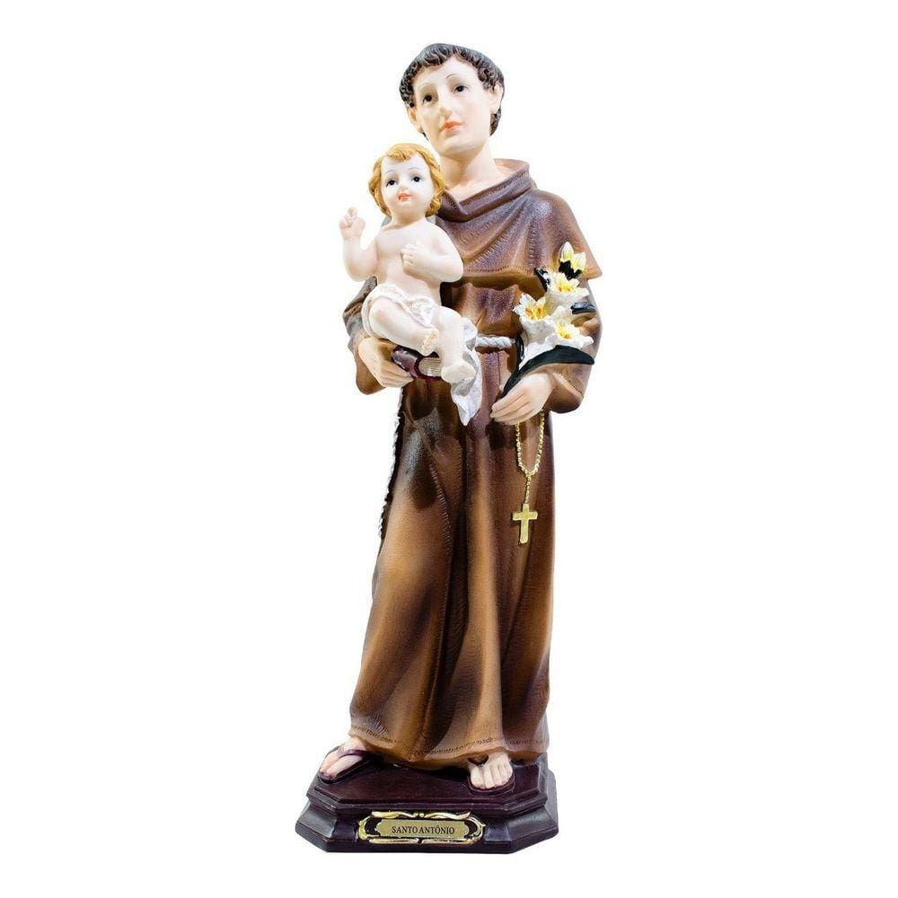 Imagem Estatua Santo Antônio Grande 43cm - Enfeite Resina