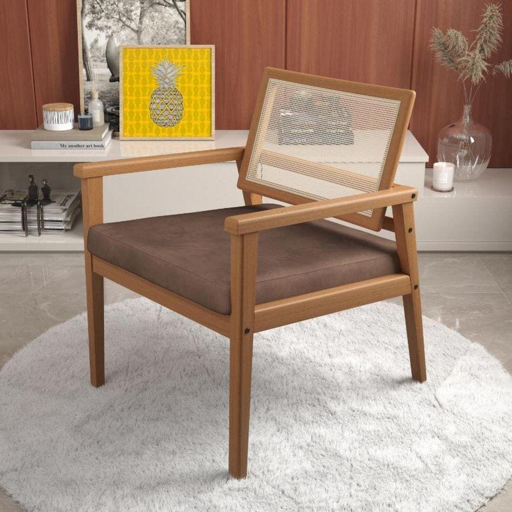 Poltrona em Veludo 243 Caraiva Ferrugem