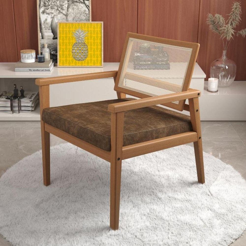 Poltrona 521 Nobuck Caraiva Marrom