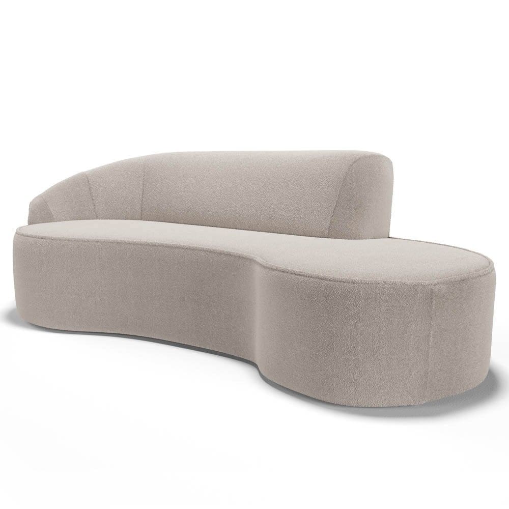 Sofá Living  3 Lugares 210cm Braço Esquerdo Mozart D06 Bouclê Bege - Mpozenato