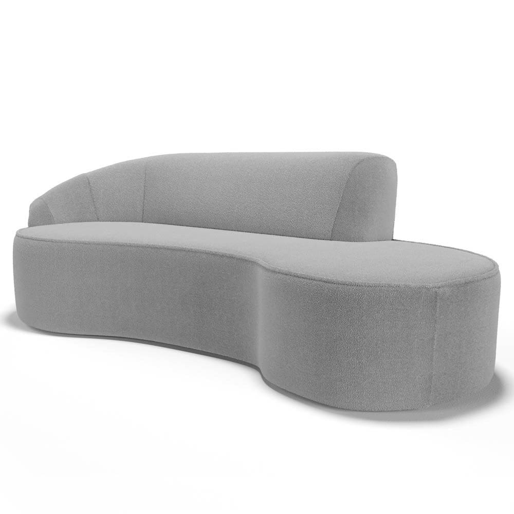 Sofá Living  4 Lugares 280cm Braço Esquerdo Mozart D06 Bouclê Cinza - Mpozenato