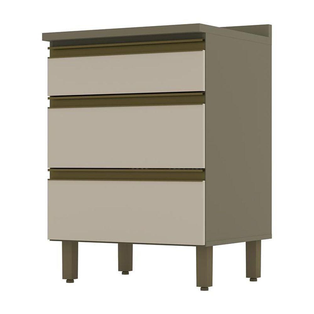 Balcão 3 Gavetas 60cm com Tampo Connect - Móveis Henn