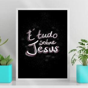 Quadro Religioso Jesus 24x18cm - Vidro Moldura Branca
