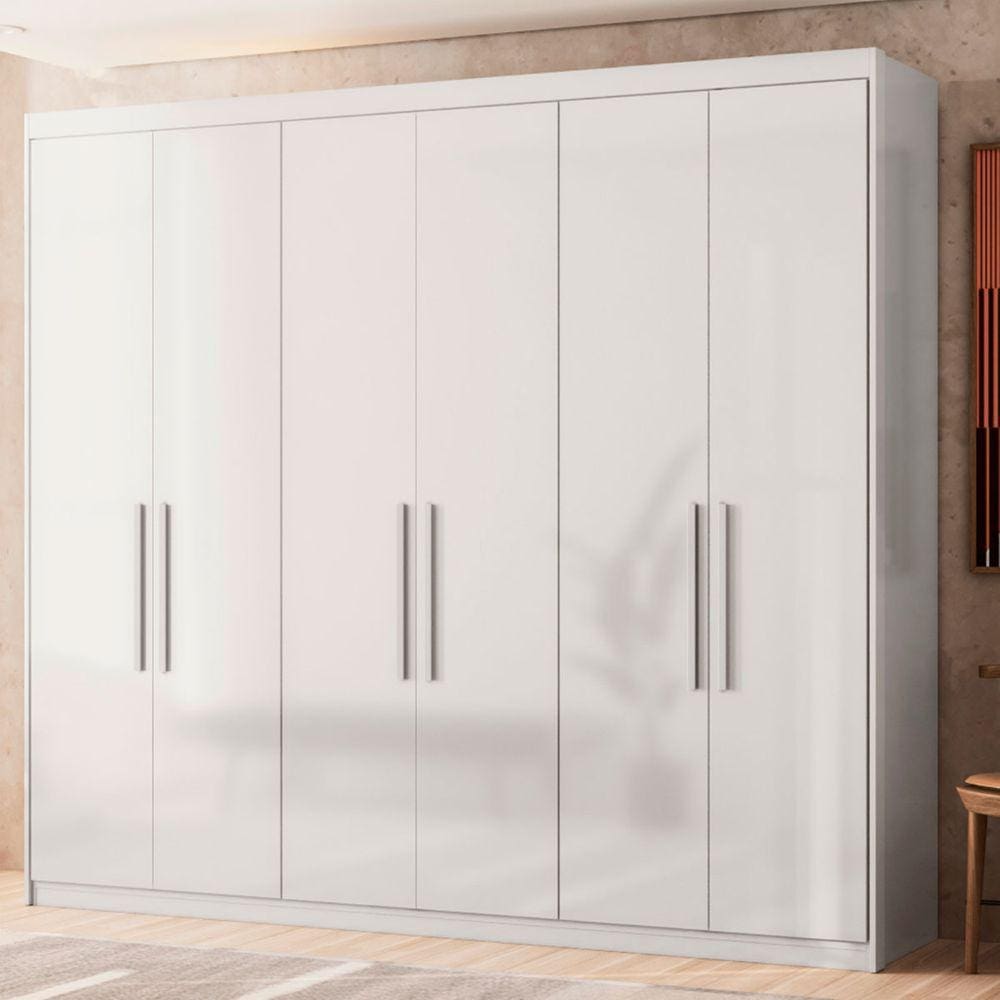 Guarda-Roupa Casal Venice 6 Portas 4 Gavetas Branco - Demóbile