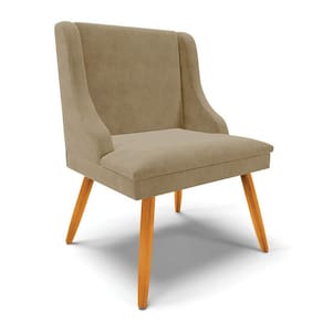 Cadeira Estofada para Sala de Jantar Pés Palito Lia Suede Marrom RT - Ibiza