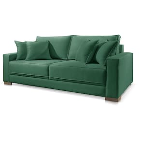 Sofá 2 Lugares Fixo Living Hotello Suede Verde 1,8m
