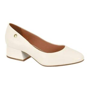 Scarpin Bico Redondo Salto Grosso Vizzano 1346.100 Pelica