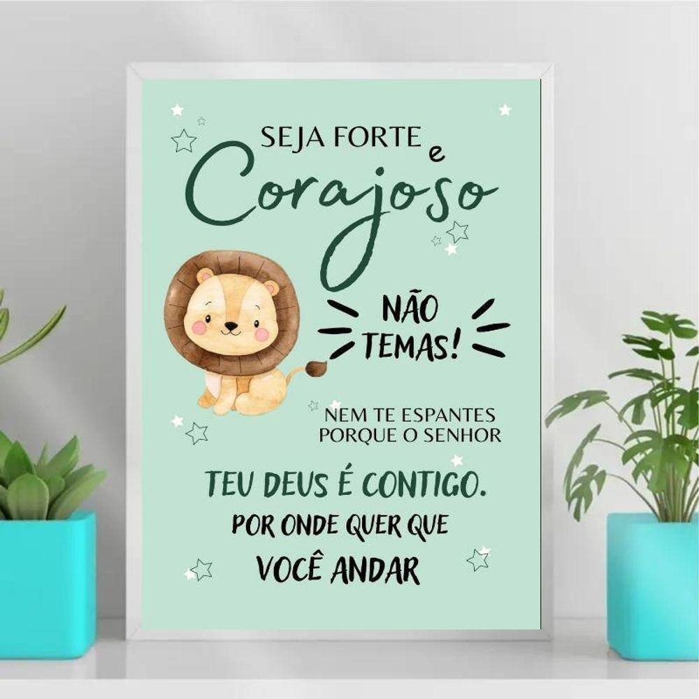 Quadro Infantil Safari 45x34cm - Moldura Branca