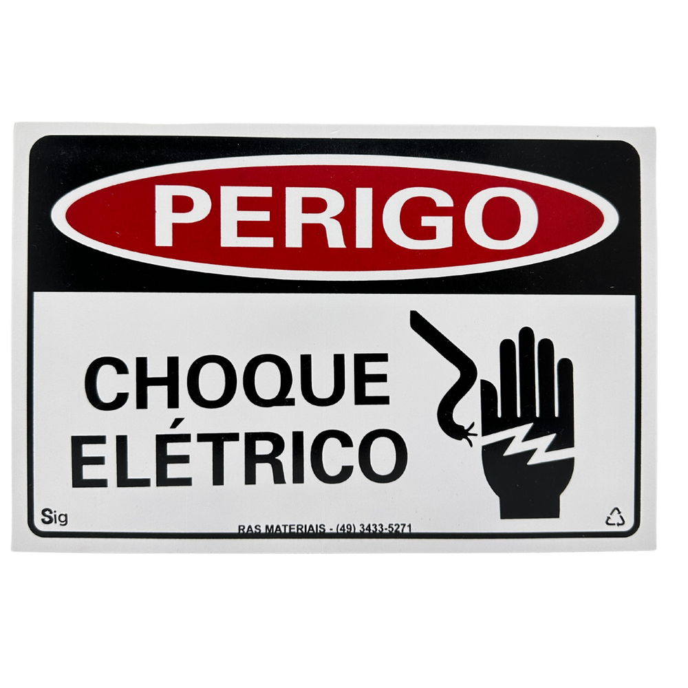 Placa Perigo Choque Elétrico