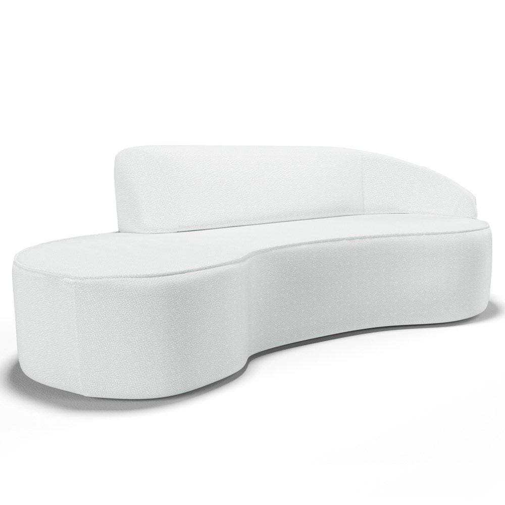 Sofá Living 4 Lugares 280cm Braço Direito Mozart D06 Sintético Branco - Mpozenato