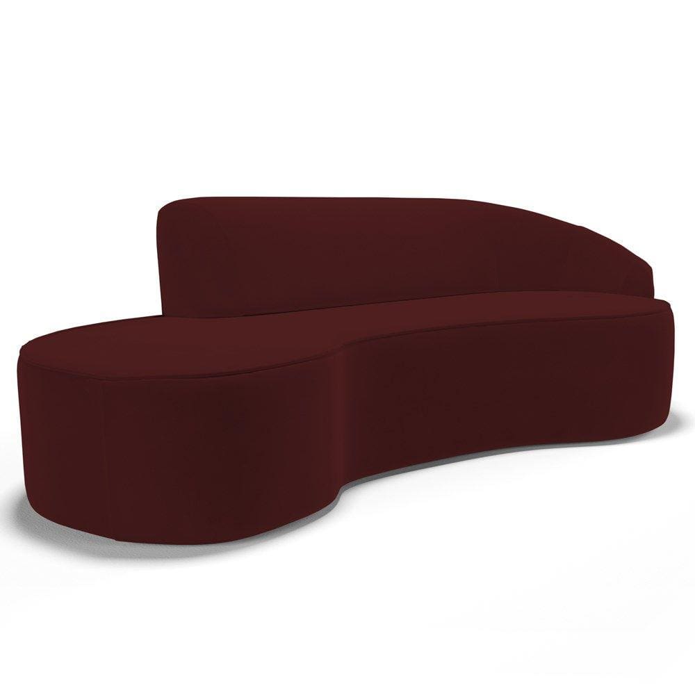 Sofá Living 3 Lugares 260cm Braço Direito Mozart D06 Veludo Vermelho - Mpozenato