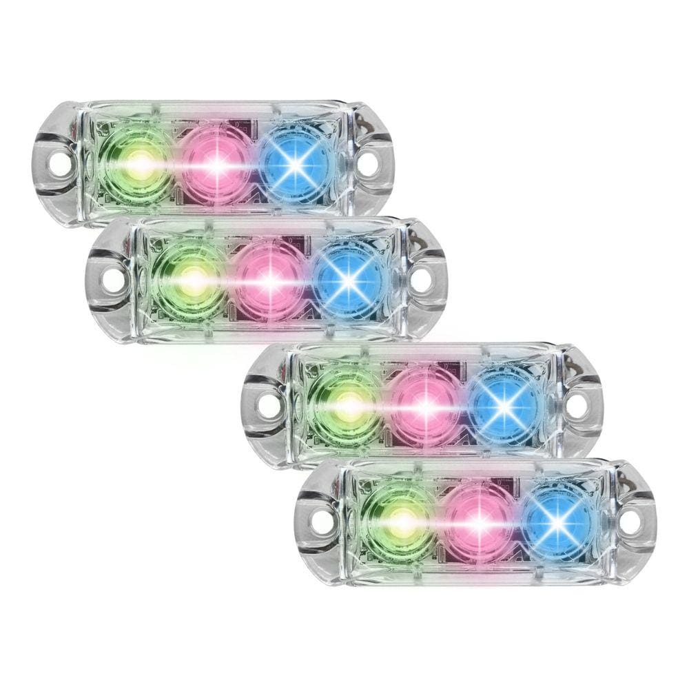 Kit 4 Farol RGB AJK 3 Leds 6W