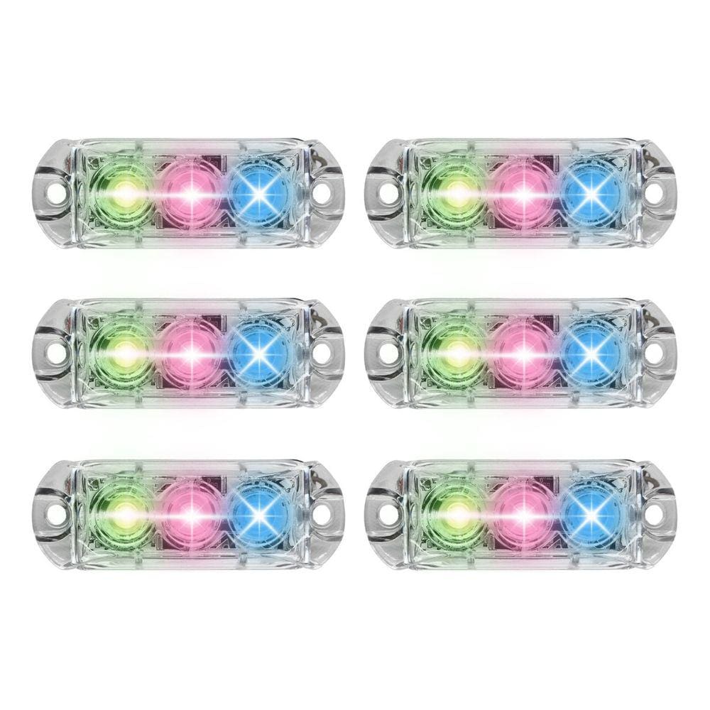 Kit 6 Farol RGB AJK 3 Leds 6W