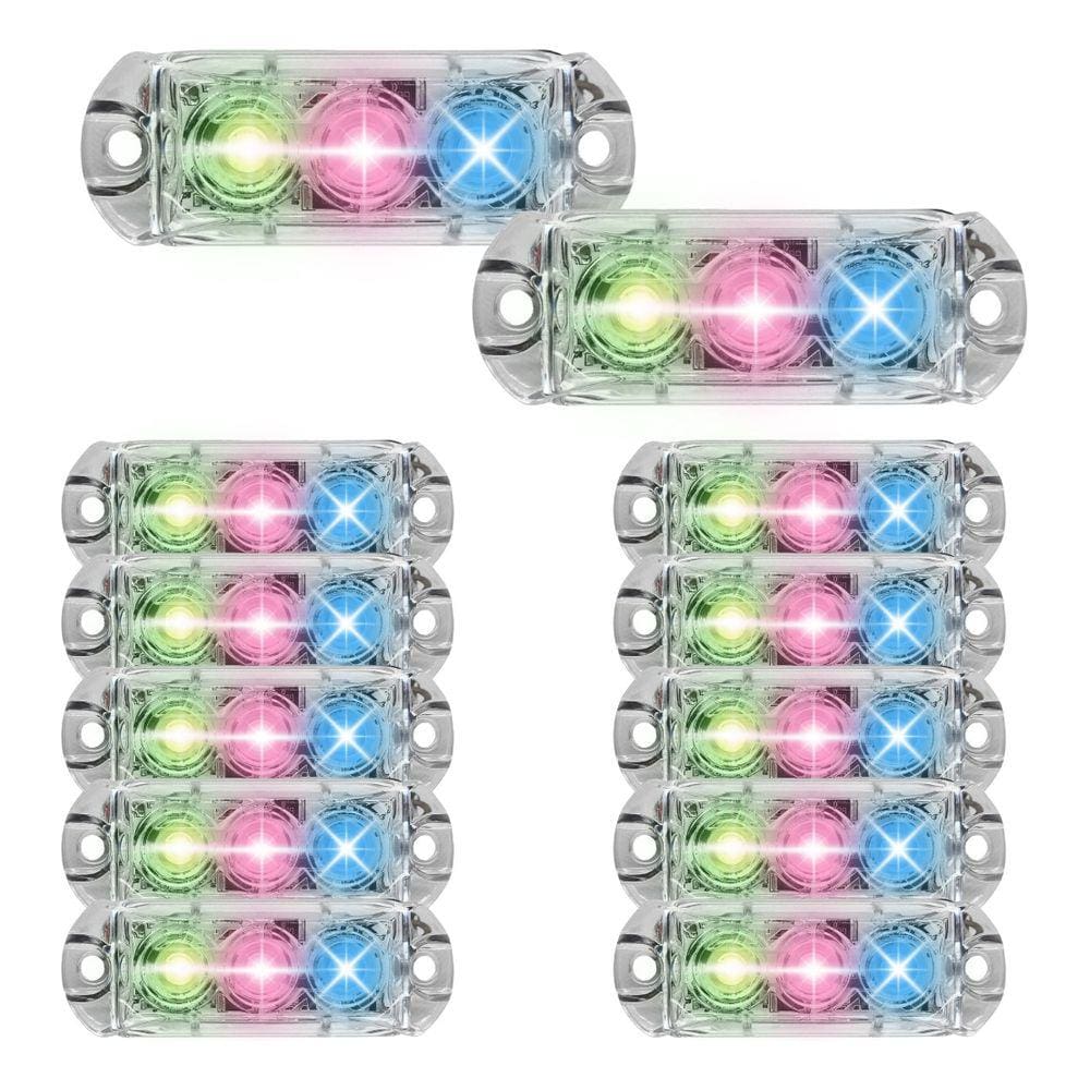 Kit 16 Farol RGB AJK 3 Leds 6W