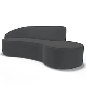 Sofá Living 2 Lugares 180cm Braço Esquerdo Mozart D06 Veludo Cinza - Mpozenato