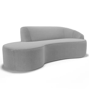 Sofá Living 3 Lugares 230cm Braço Direito Mozart D06 Bouclê Cinza - Mpozenato