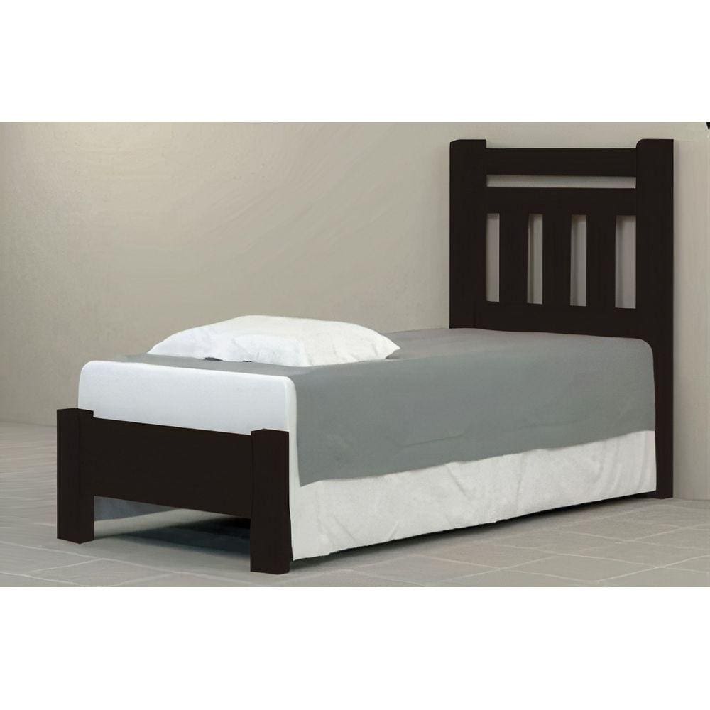 Cama Solteirão (Solteiro Extra) Bari de Madeira Maciça Angelim Pedra/Tauari