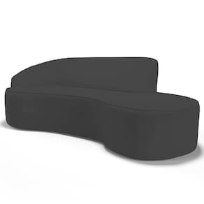 Sofá Living 4 Lugares 300cm Braço Esquerdo Mozart D06 Sintético Cinza - Mpozenato