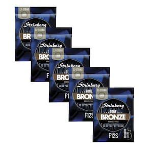 Kit 5 Encordoamento Strinberg Para Violão F12S - 12 Cordas