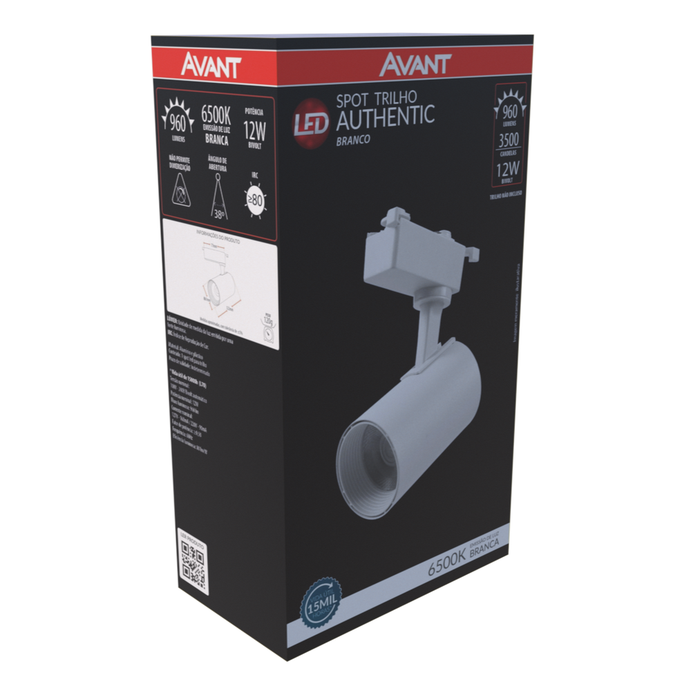 Spot p/ Trilho Authentic Branco 12W