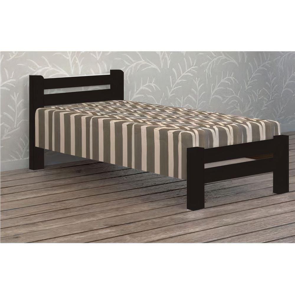 Cama Solteirão (Solteiro Extra) Piazza de Madeira Maciça Angelim Pedra/Tauari