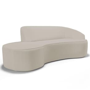 Sofá Living 4 Lugares 300cm Braço Direito Mozart D06 Sintético Bege - Mpozenato