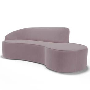 Sofá Living 3 Lugares 260cm Braço Esquerdo Mozart D06 Veludo Rosê - Mpozenato