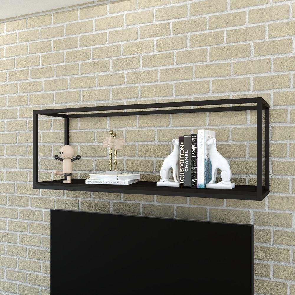 Nicho Aéreo Estilo Industrial 120cm Active Yescasa Preto Onix