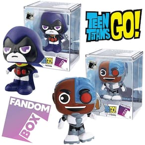 Boneco Pop Teen Titans Go Ravena e Cyborg Coleção Fandom Box