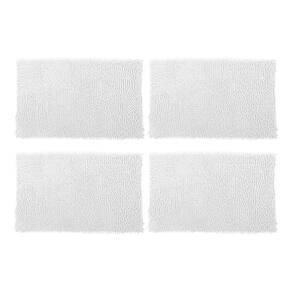 Kit Tapete de Banheiro Bolinha 58 X 38cm 4 Unidades Branco