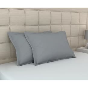 Kit de Fronhas Matelassê Zono Enxovais 2 peças em Malha 100% Algodão Cinza Pedra