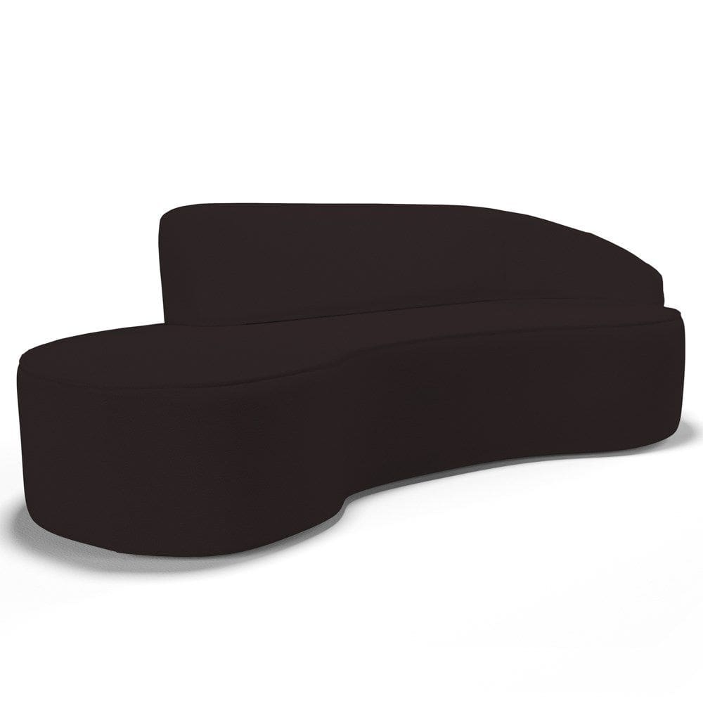 Sofá Living  3 Lugares 210cm Braço Direito Mozart D06 Sintético Marrom - Mpozenato