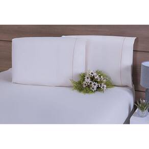 Kit 12 Fronhas 70x50cm Percal 100% Algodão 300 Fios Ponto Palito Palha
