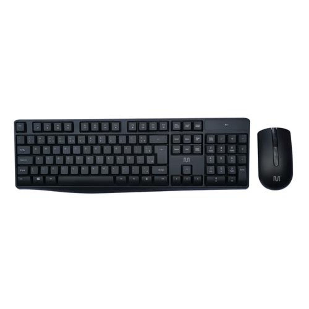 Combo Teclado e Mouse Sem Fio Slim Multimídia Conexão Usb 1600dpi c/ Pilha Inclusa Preto - TC270