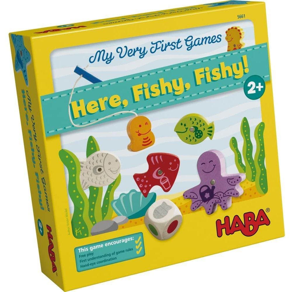HABA Meus Primeiros Jogos - Aqui Peixe Peixe! Jogo de pesca magnética (fabricado na Alemanha)