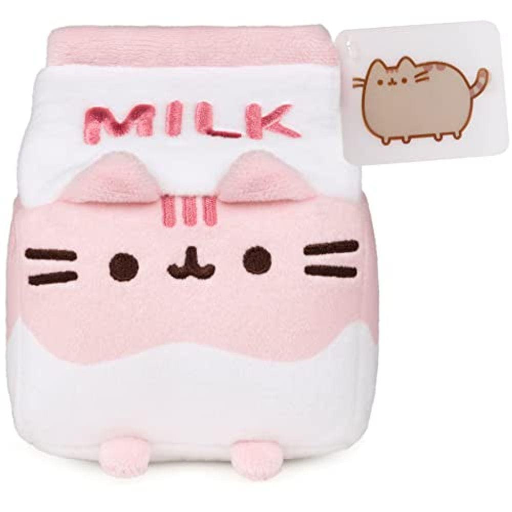 GUND Pusheen Morango Leite de pelúcia gato de pelúcia animal para idades 8 e acima, Rosa / Branco, 6 "